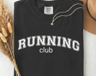 Running Club Graphic Shirt, Marathon Training Athletic Tee, Comfort Colors®