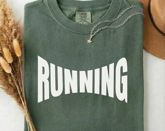 Laufshirt für das Marathon-Training, grafisches T-Shirt in kräftigen Farben, minimalistisches Geschenk für Läufer