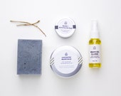 gents skin + beard care gift set: beard oil | beard balm | beard & moustache wax | soap  - 100% natural and handmade