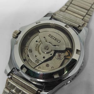 Reloj automático vintage Seiko 6309: esfera negra y amarilla, fabricado en Japón imagen 6