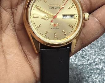 Vintage Citizen Automatic Day-Date Watch | Refurbished Gold Dial Men's Wristwatch