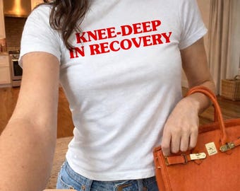 Knee Surgery Shirt | Knee Deep in Recovery Shirt | Knee Replacement Recovery T-Shirt | ACL Surgery | Humorous Recovery Tee