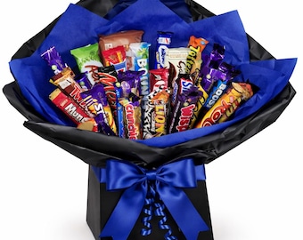 Black & Blue Chocolate Bouquet | Large Chocolate Bar Gift Box