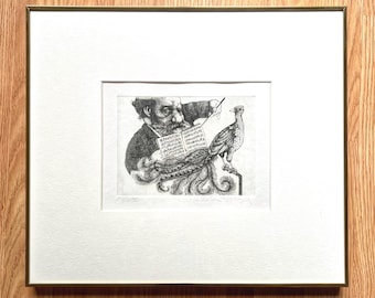 Charles Bragg Framed & Signed Limited Edition Etching 104/300 | “Music Lesson”