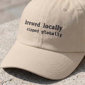 Programmer Coffee Hat Developer | Brewed Locally Sipped Globally | Coding Pun Cap Java Nerd Gift Coffee Tech Culture