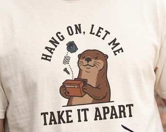 Electrical Engineering Gift Shirt | Funny Sea Otter Tinkerer Tee | Electronics Hobbyist Ham Radio Operator Mechanical Engineer Dad Tshirt