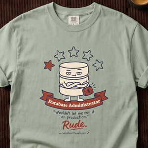 Database Administrator Tee One Star Review Shirt | Funny SQL DBA Programmer Gift | Backend Developer Data Engineer Sysadmin Coworker