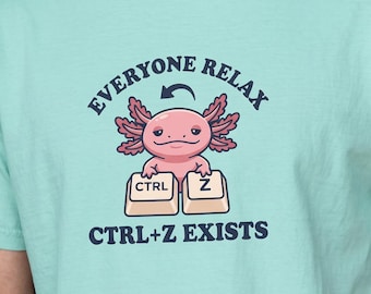 Axolotl Shirt For Graphic Designer Video Editor Girl Programmer | Digital Artist Animator Gift | Female Coder Tech Teacher Developer Humor