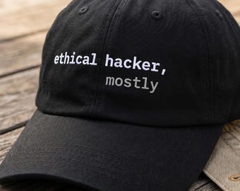 Ethical Hacker Hat Embroidered | Cybersecurity Engineer Gift Adjustable Cap | Infosec Humor Dad Hat Pentester Birthday Gift Bug Bounty Nerdy