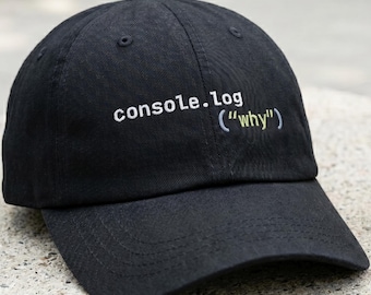 console.log Cappello JavaScript Debugging Umorismo Cappello / Programmatore JS Compleanno Laureato / Full Stack React Collega Frontend Web Dev Ingegneria Regalo