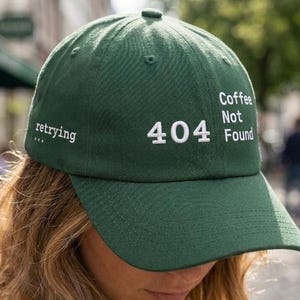 404 Café No Encontrado Gorra de Papá Regalo Profesional de TI Ropa Sarcástica con Error de Servidor Humor Soporte Técnico Regalo de Cumpleaños para Friki de la Informática
