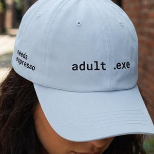 Erreur adultère Casquette de broderie exécutable Chapeau de papa décontracté épuisement professionnel sarcastique humour cadeau développeur de logiciels esthétique industrie de la technologie satire vie