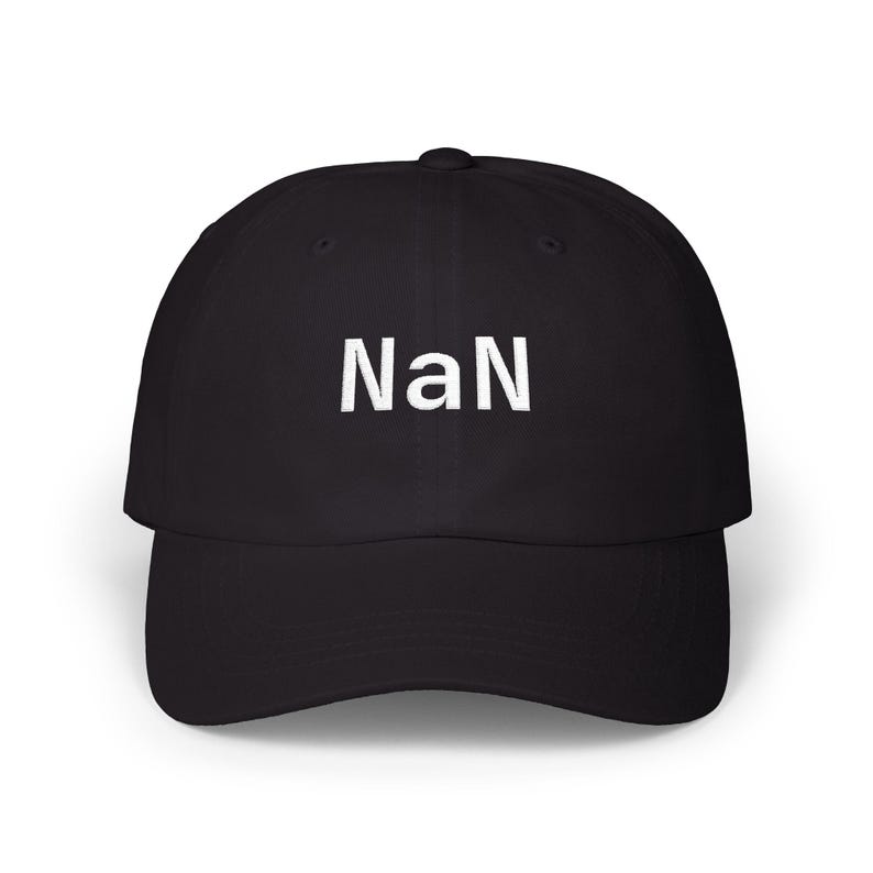 Gift For Programmer NaN Javascript Hat Bug Joke | Data Analyst Python Pandas Cap | Web Developer Data Scientist Coder Office Present Idea Black