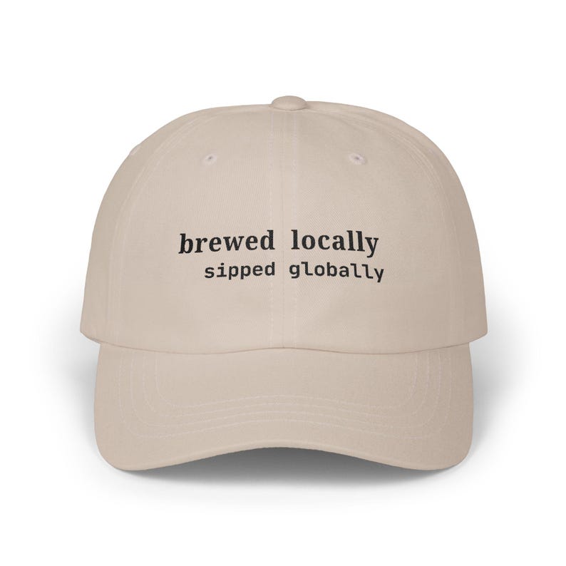 Programador, Cafetero, Desarrollador / Elaborado localmente, degustado globalmente / Gorra con juego de palabras sobre programación, Regalo para nerds de Java, Cultura tecnológica del café Stone