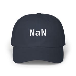 Gift For Programmer NaN Javascript Hat Bug Joke | Data Analyst Python Pandas Cap | Web Developer Data Scientist Coder Office Present Idea Navy