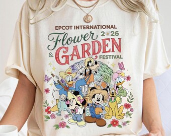 Epcot International Flower Garden Festival Shirt, Mickey And Friends Figment Orange Bird Tee, Walt Disney World Family Trip TShirt