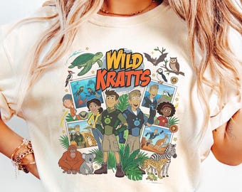 Wild Kratts Let's Get Wild Chris and Martin Photo T-Shirt, Wild Kratts Animal Kingdom Tee, Wild Kratts Trip Gift For Kids, WDW Family Trip