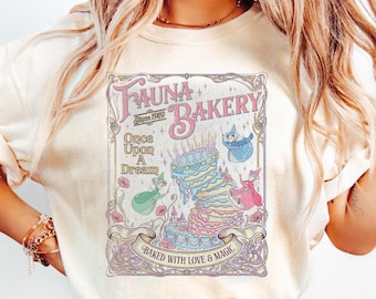 Retro Disney Sleeping Beauty Fauna Bakery Comfort Colors Shirt, Baked With Love And Magic Tee, Aurora Princess WDW Gift