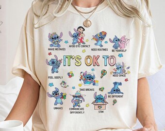 Stitch It’s Ok To Be Different Autism Shirt, Stitch Autism Awareness, Disneyland Autism, Neurodiversity, Autism Awareness