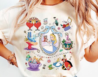 Alice In Wonderland Shirt, Disney Alice Tee, Princess Alice Shirt, Alice Wonderland Flowers Shirt, Disney Princess Tee, Alice and Friends