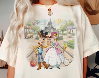 Camiseta de Woody Bo Peep con aperitivos de Disneyland, camiseta de helado de Disney Park, camiseta del Castillo de Toy Story Magic Kingdom, camiseta gastronómica de Disney Vacation