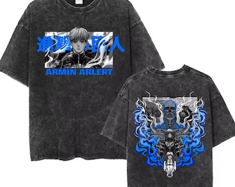Armin Arlert Colossal Titan Mineral Wash T-Shirt, Attack on Titan Survey Corps Vintage Shirt, Shingeki no Kyojin Anime Graphic Tee