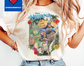 Comfort Colors Disney Moana Floral Shirt, Moana Princess Maui Pua HeiHei Tee, Moana Movie 2026, Disney Polynesian Village, WDW Girls Trip