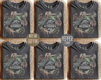 Vintage Custom Jurassic Park Birthday Family Shirts, Dinosaur T-Rex Party Tee, Jurassic World Disneyland Trip Shirt, Matching Outfit