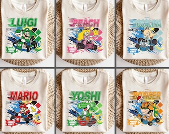Personalized Mario Bros Family Shirt, Custom Character Super Mario, Super Mario Costume Matching Tee, Super Mario Birthday