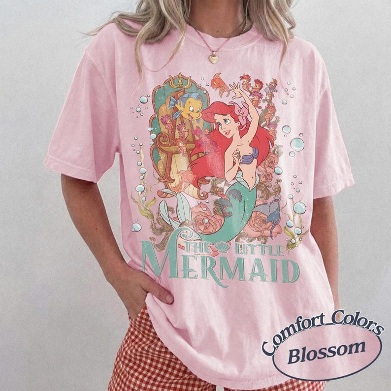 Comfort Colors The Little Mermaid Shirt, Disney T-shirt, Women's Little Mermaid Ariel Shirt, Ariel Mermaid Shirt, Disney Ariel Shirt image 6
