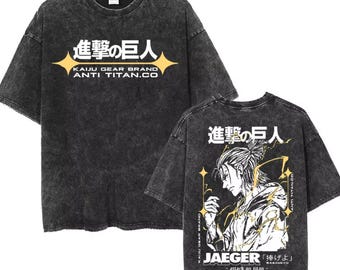Eren Jaeger Anti Titan Co Mineral Wash T-Shirt, Attack on Titan Final Season Vintage Tee, Shingeki no Kyojin Graphic Shirt