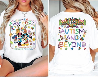 Mickey Autism Awareness Shirt, Disney Acceptance Inclusion Advocacy Tee, Mickey and Friends, Autism and Beyond, Walt Disney World