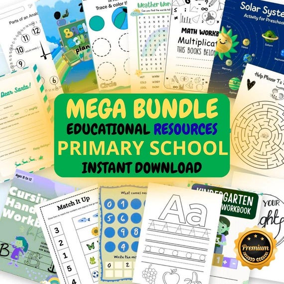 25,000+ Educational Resources Bundle Preschool, Kindergarten & Elementary School Printable Activity Worksheets