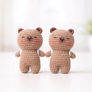 Mini Capybara Haakpatroon PDF, Schattige Amigurumi Capybara met Schildpad Rugzak, Eenvoudig Haakpatroon voor een Pop, Digitale Download