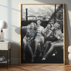 SATC Girls Poster | Iconic NYC Friendship Photo Wall Art | 90s TV Show Aesthetic Print | Fashion Apartment Decor | Trendy Feminin Art image 1
