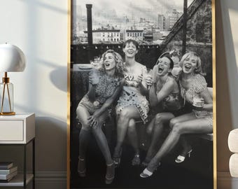 Poster di ragazze SATC / Foto artistica iconica dell'amicizia di New York / Stampa estetica di programmi TV anni '90 / Arredamento per appartamenti alla moda / Arte femminile alla moda