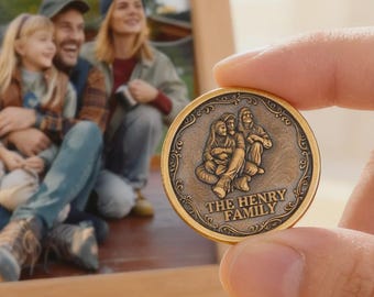 Personalized Copper Family Photo Commemorative Coin (40mm Diameter)