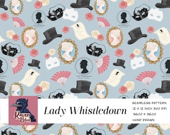 Patrón sin costuras estilo Bridgerton, papel digital, fondo de pantalla, invitación (Descarga digital)