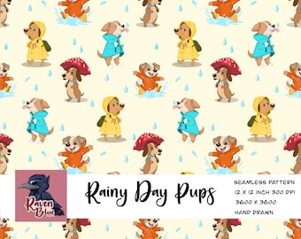 Puppy dogs seamless pattern,  digital paper, wallpaper, fabric  (Digital Download)