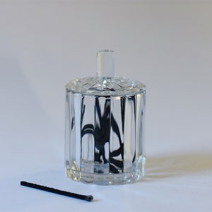 Vintage Upcycled Glass Lidded Matchstick Holder