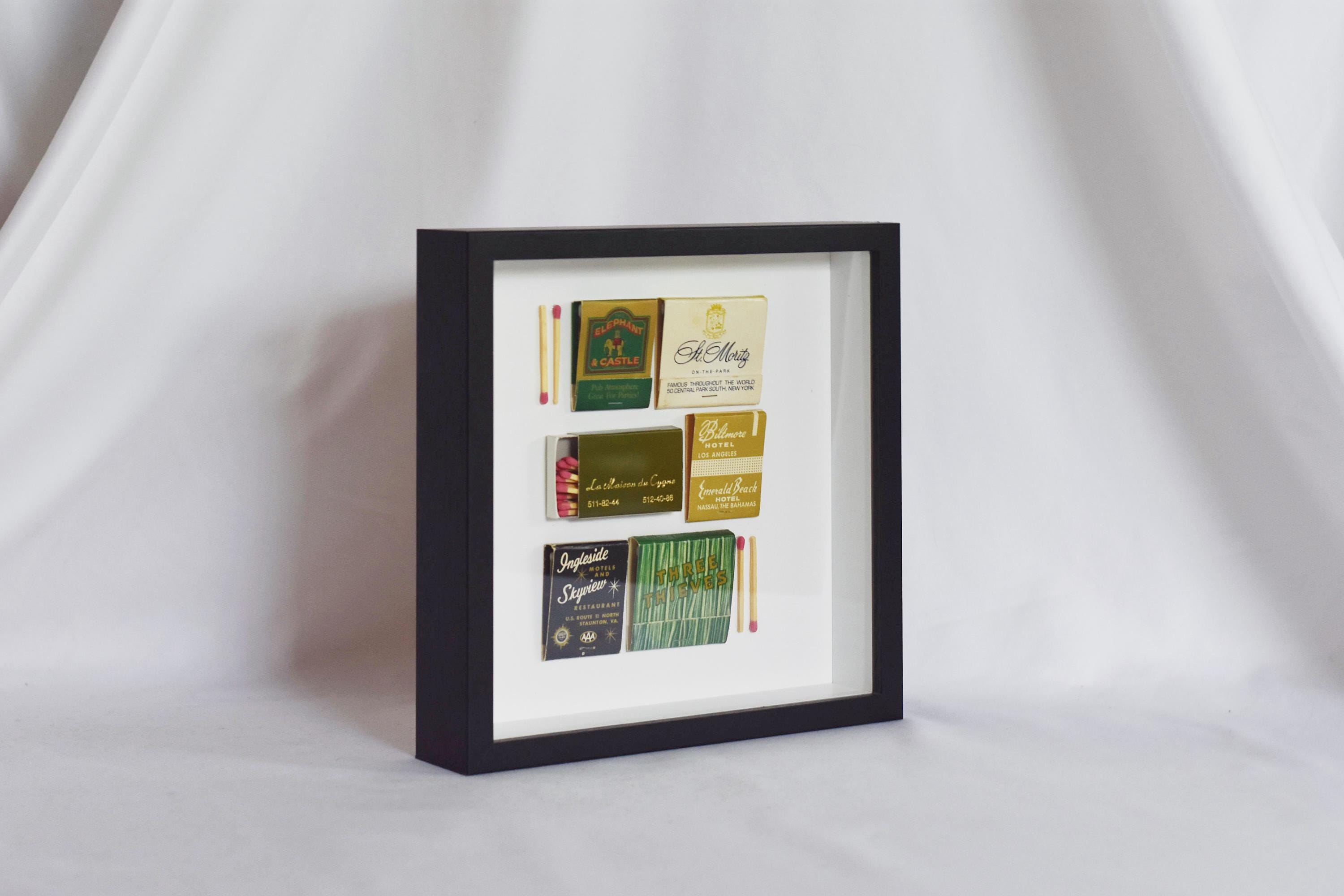 Vintage Matchbox Collection in Shadowbox- Green, Black and Gold Set - Etsy