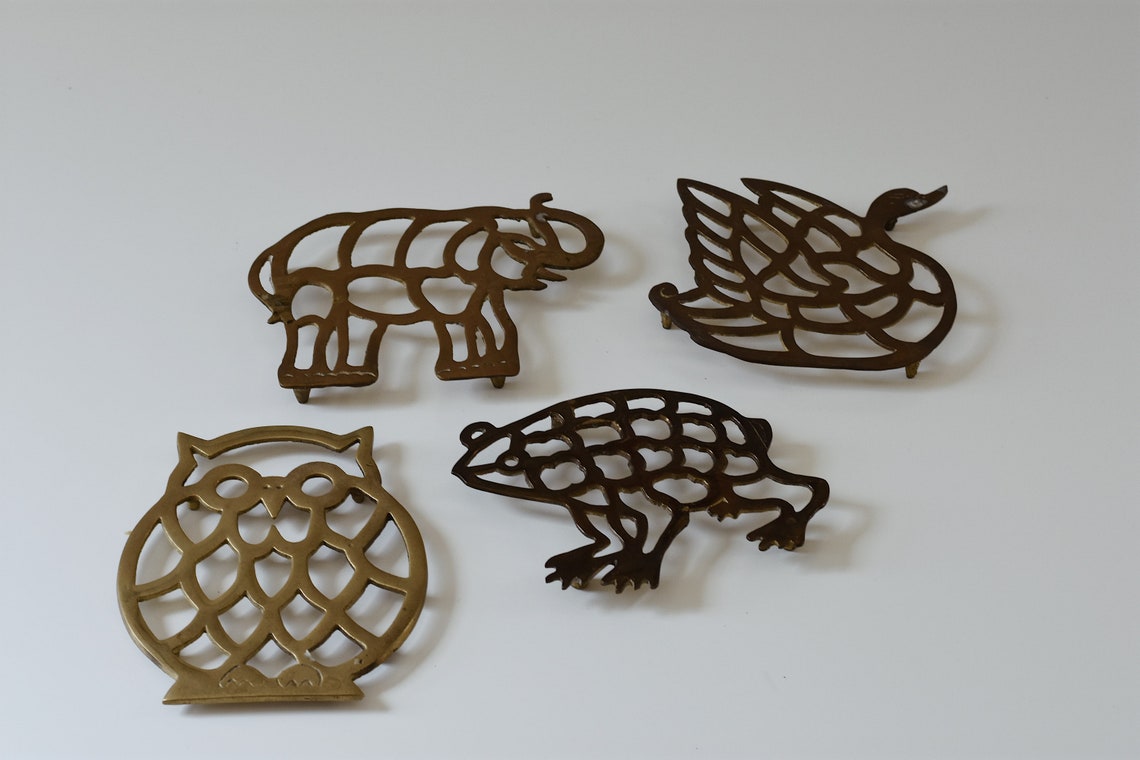 Vintage Brass Animal Trivets Sold Separately Etsy