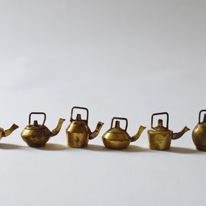 Vintage Brass Dollhouse Miniature Teapots - SOLD SEPARATELY