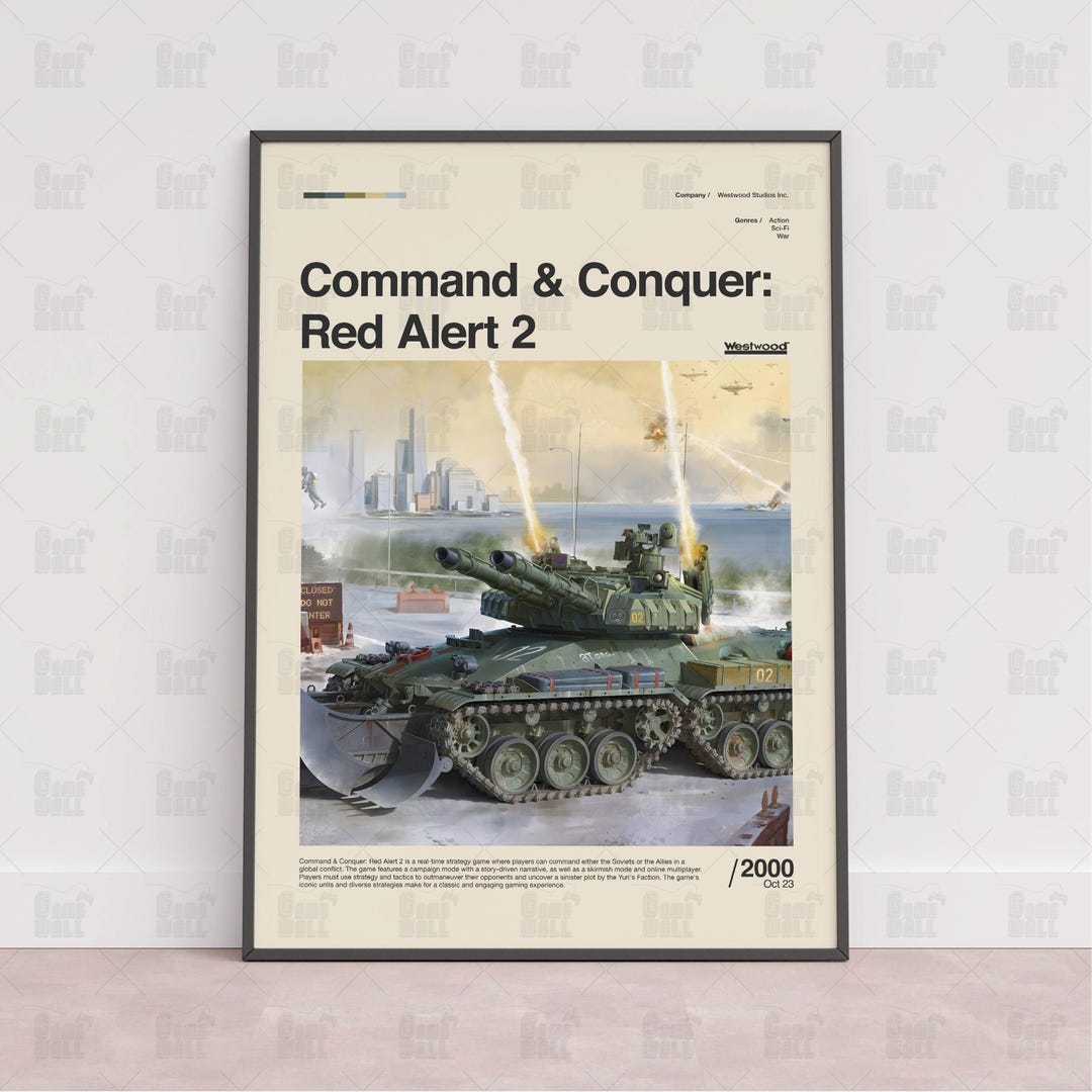 Red Alert Postrer Command & Conquer Red Alert 2 Poster, Gaming Room Poster, Gaming Wall ...