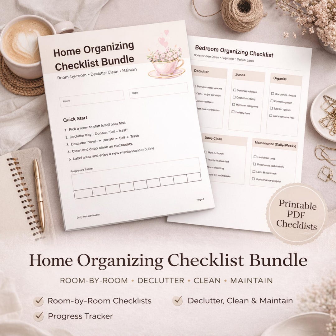 Home Reset Bundle Planner Printable – Organizing Checklists + Cleaning ...