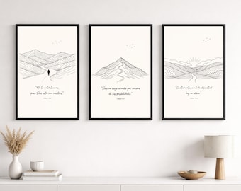Spanish Quran Quote Print Set of 3, Minimalist Islamic Wall Art, Digital Download