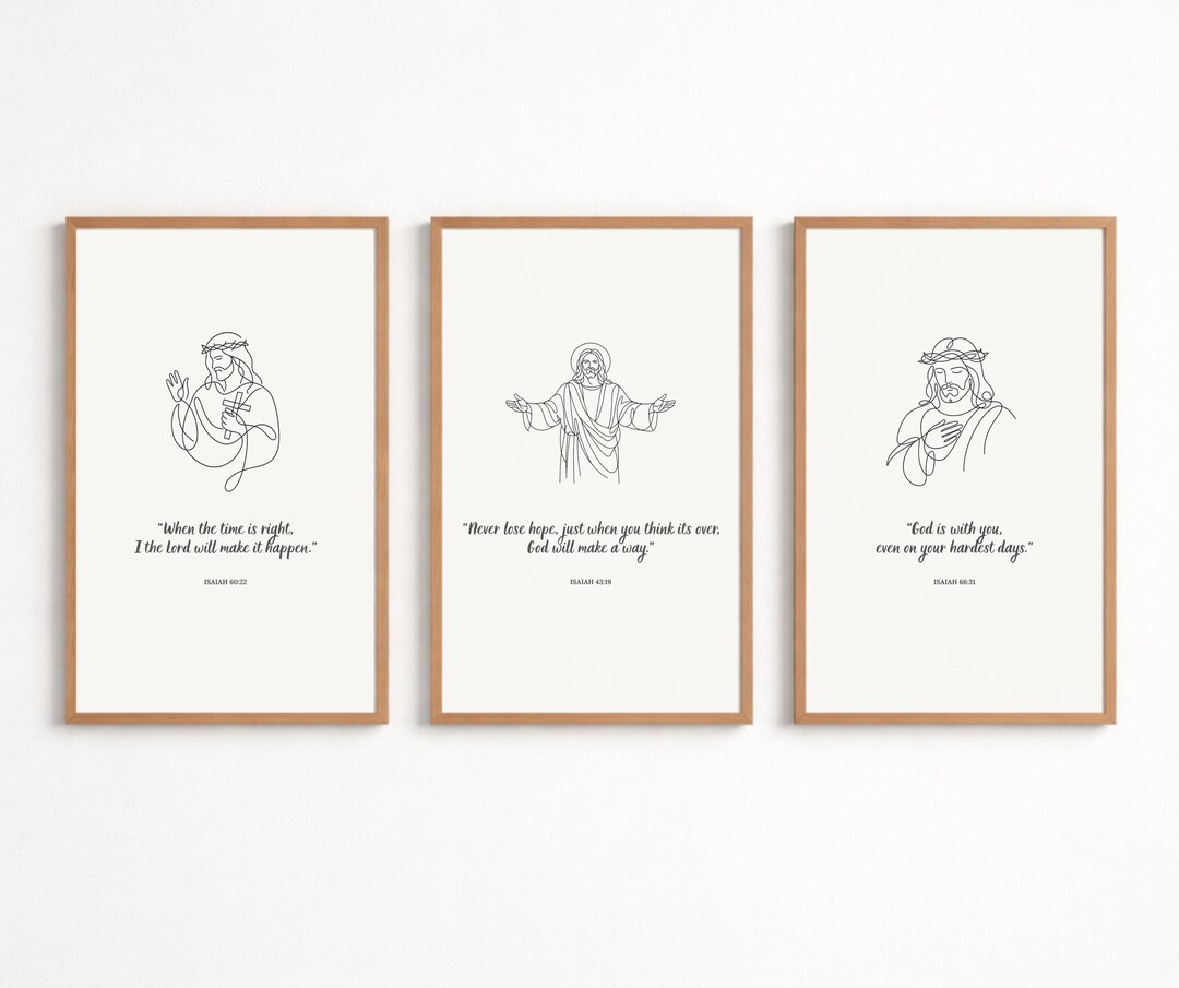 Minimalist Bible Verse Wall Art Set, Isaiah Bundle, Modern Typography ...