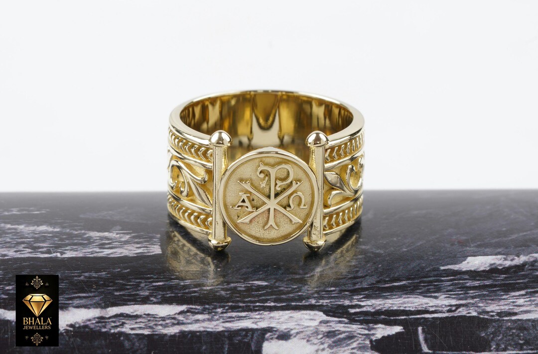 Mens Chi Rho Ring, Christogram Ring, Sword Christianity Gift Roma ...