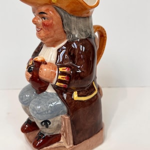 Vintage Hand Painted Artone Toby Jug England Colonial Man Pub Decor 7“