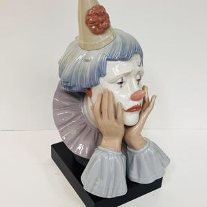 Figurine Lladró Clown Mélancolique - Sculpture Céramique émaillée Espagne